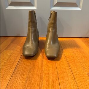 Franco Sarto Olive Green Ankle Booties with Square Toe